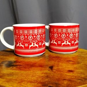 Set of 2 Christmas sweater inspired Coffee Mugs
